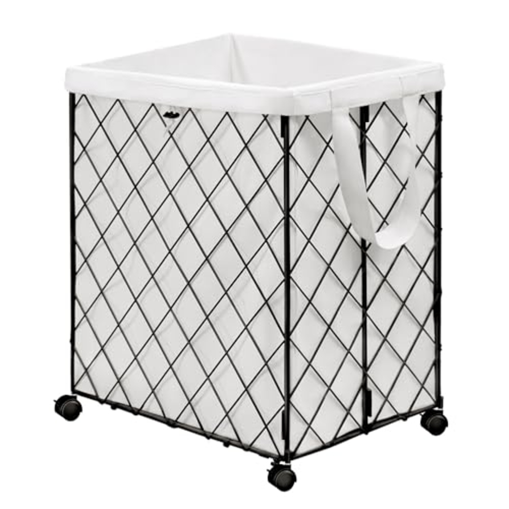 White Rolling Laundry Hamper